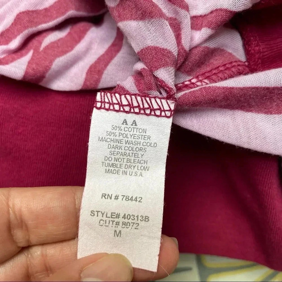 Athleta Pink Zebra Print Hooded Tunic Cover-Up Drawstring Waist Size Medium - Picture 14 of 14